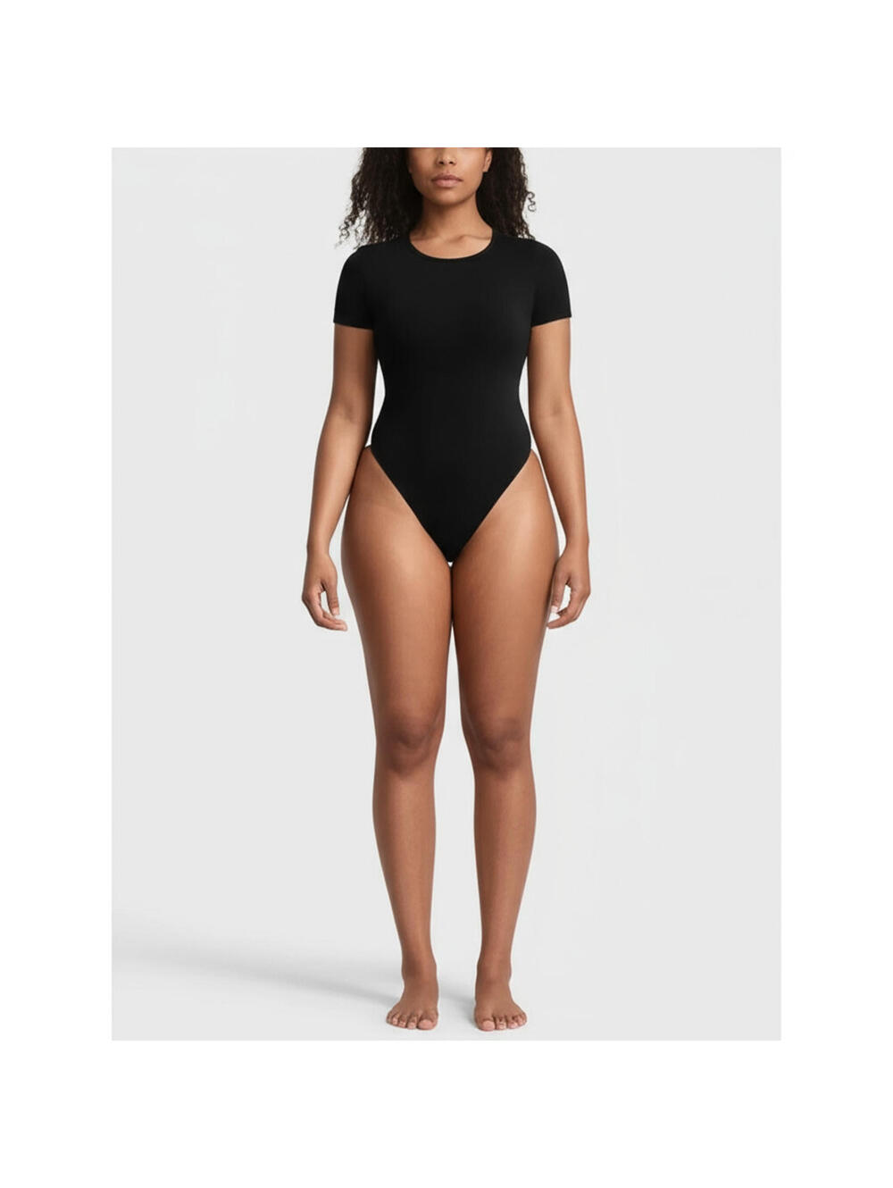 NWT Yitty Womens Short Sleeve Bodysuit XL Black Snap Crotch Shaping Bodycon